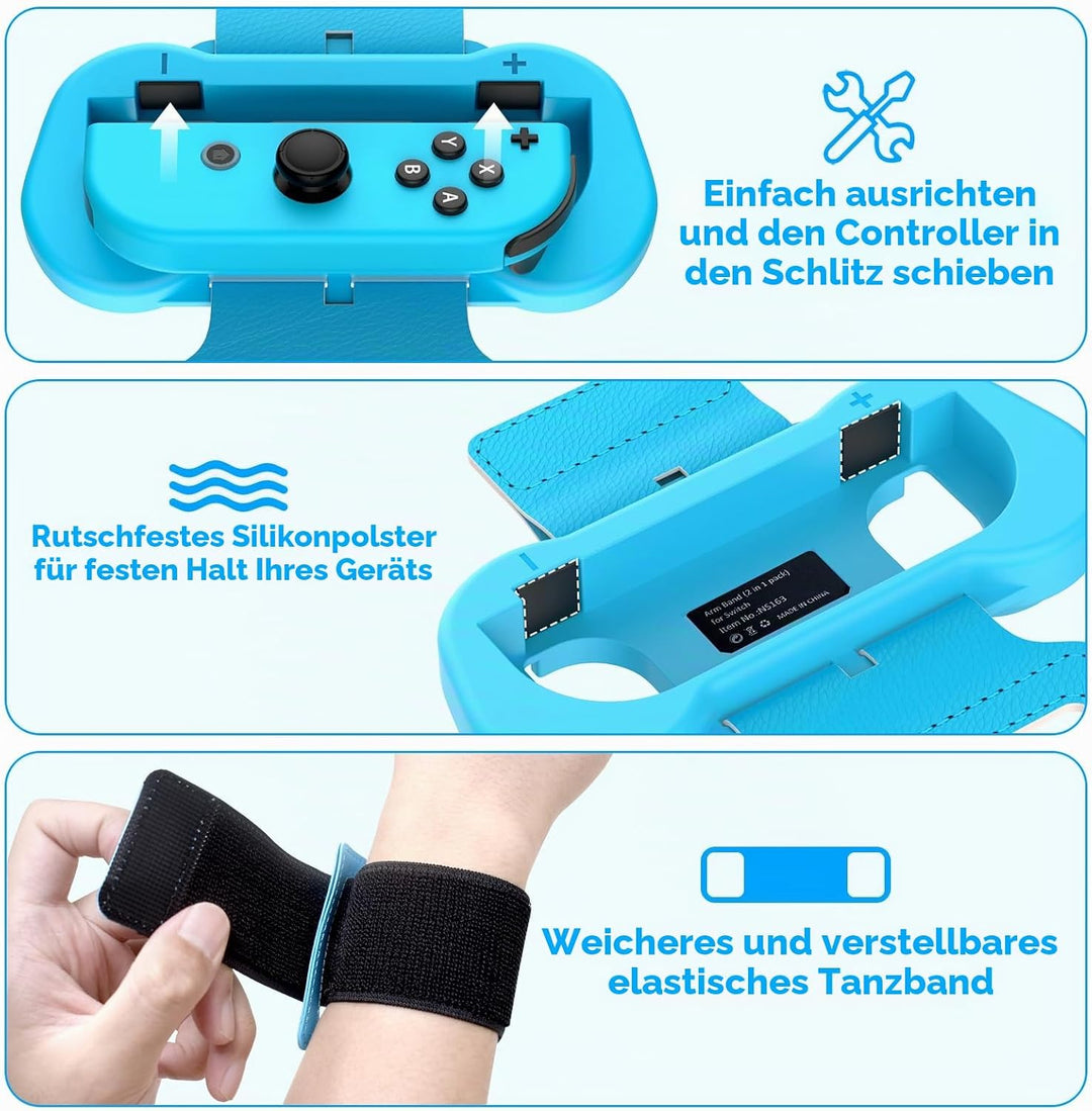 Armbänder für Just Dance Switch 2025 2024 2023 2022 2021 für Zumba Burn It Up - Verstellbarer Elasti