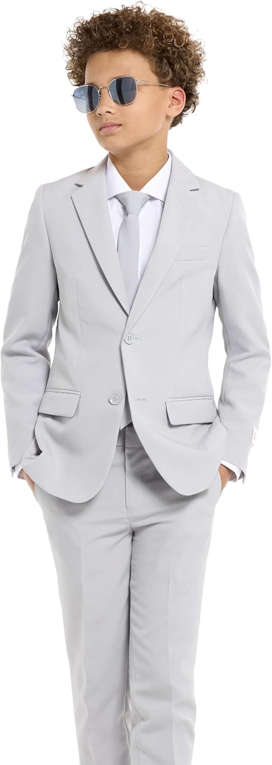 OppoSuits Einfarbiger Anzug für Teenager-Jungen in Glorious Green - Abschlussball- und Hochzeitsfeie