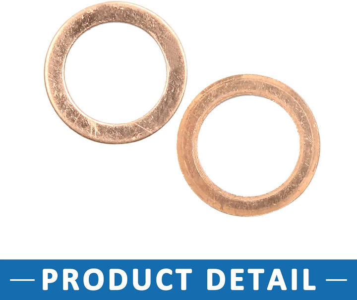 A ABSOPRO 30 Stück Kupferscheibe 13mm Innendurchm. Flache Dichtungsring