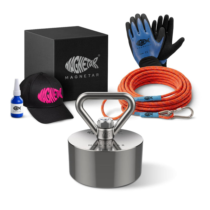Magnetar - Magnetfischen Set für Frauen - Allround 600kg Bergemagnet - Magnetangel Paket mit Cap/Sei