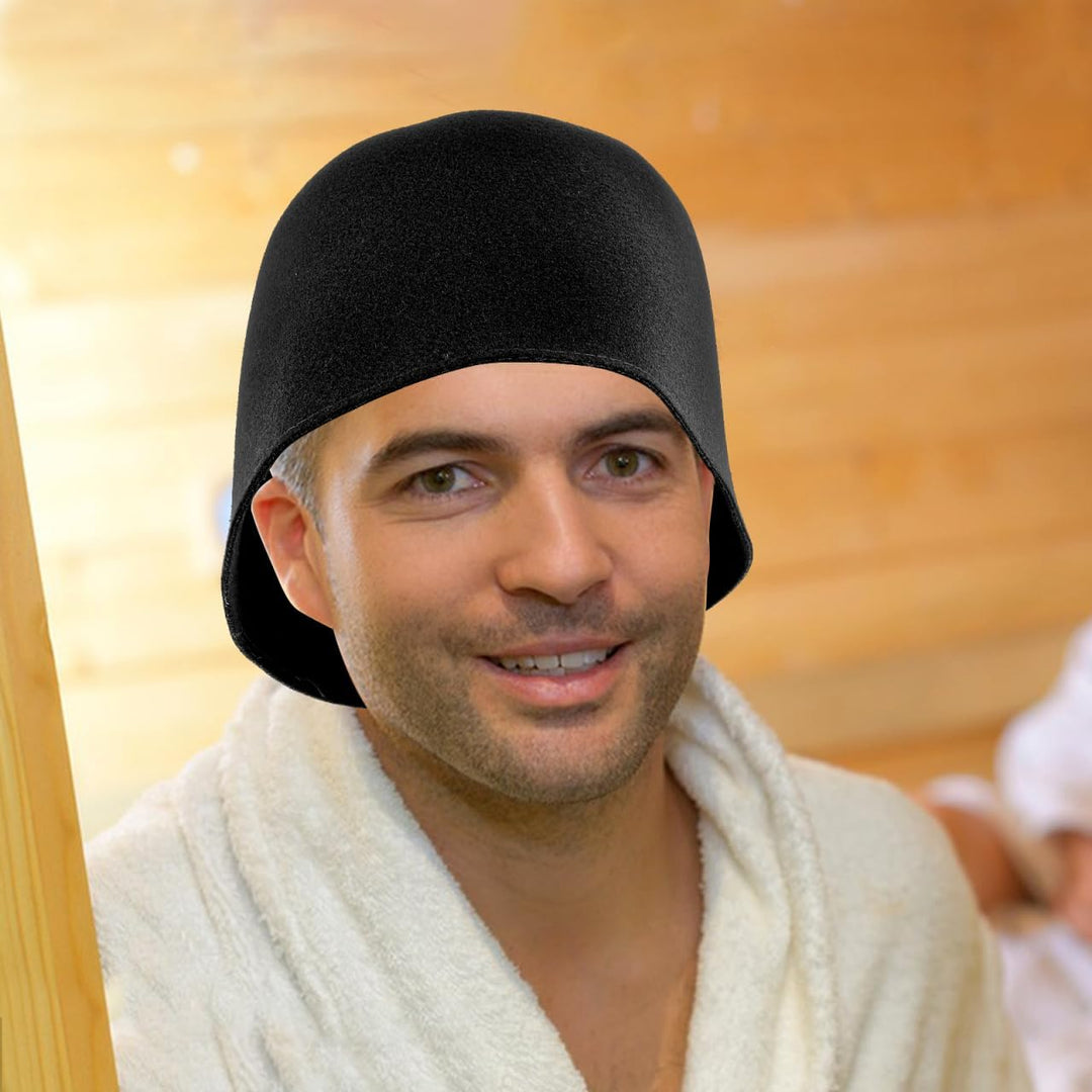 Sosoport Felt Sauna Hut Für Damen Und Herren Atmungsaktive Wasserabsorbierende Saunamütze Filz Für S