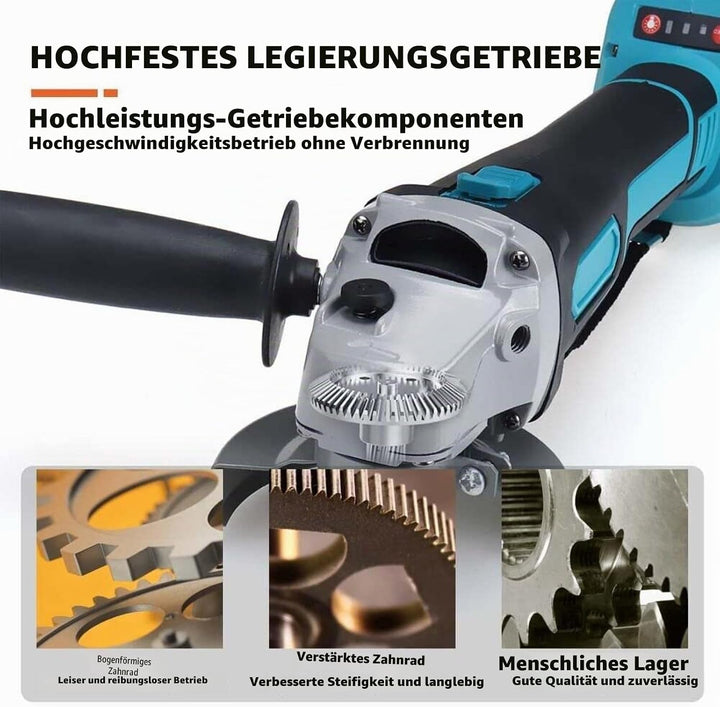 Youyijia Akku Winkelschleifer 800 Watt Scheiben-Ø 125 mm Leerlaufdrehzahl | 0-20.000U/min 18V Winkel