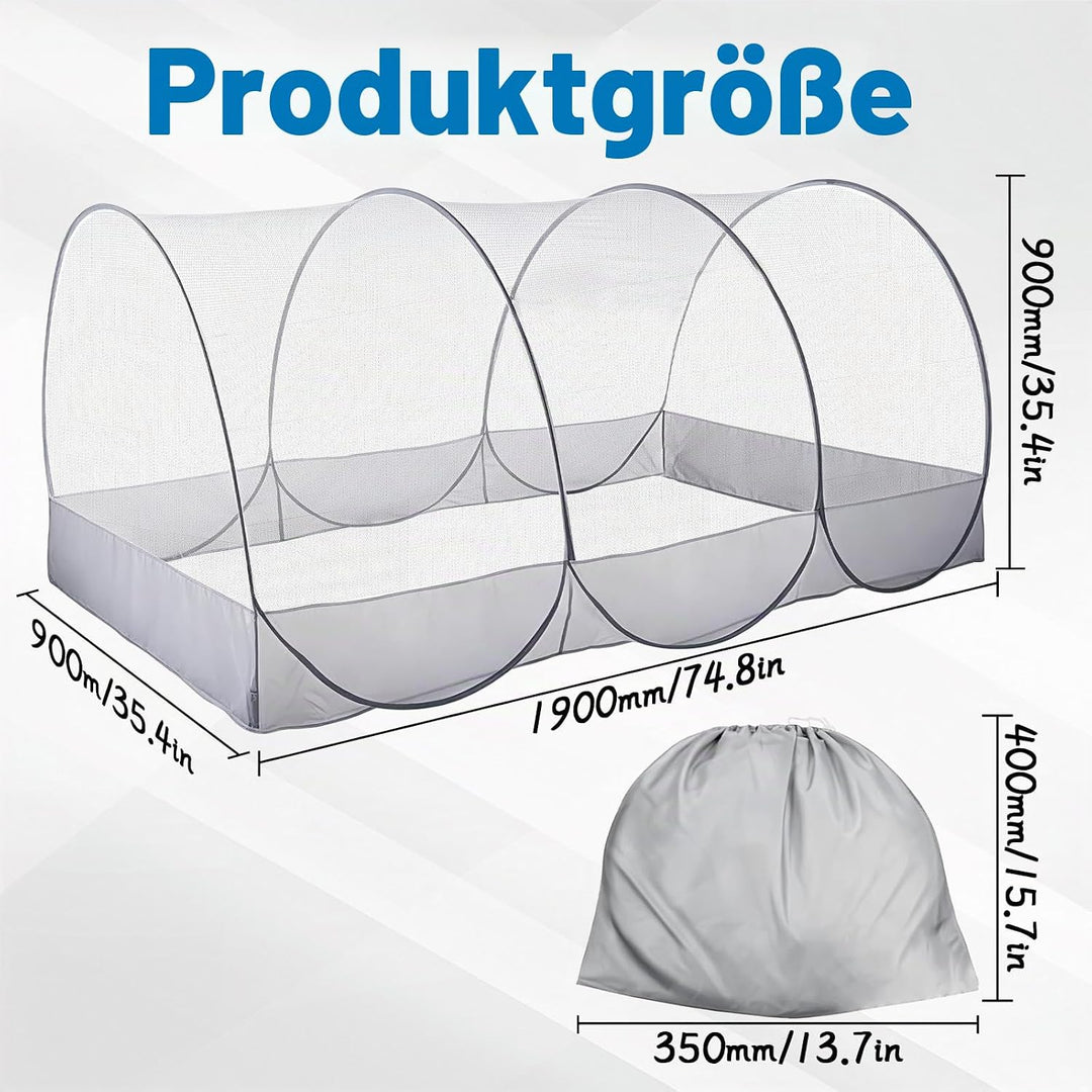 IIRC Moskitonetz Bett Reise – 190 x 90 x 90 cm Pop Up Moskitonetz für Bett, Camping &amp; Zuhause, Faltb