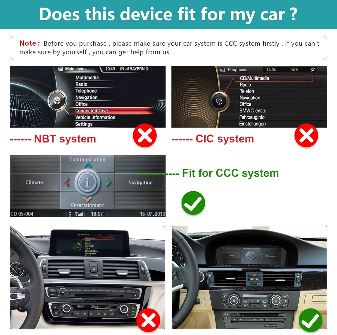 Ninetom 8,9 Zoll Car Radio, CarPlay/Android Auto/Mirrorlink/GPS für BMW CCC 3/5 Series E60 E61 E90 E
