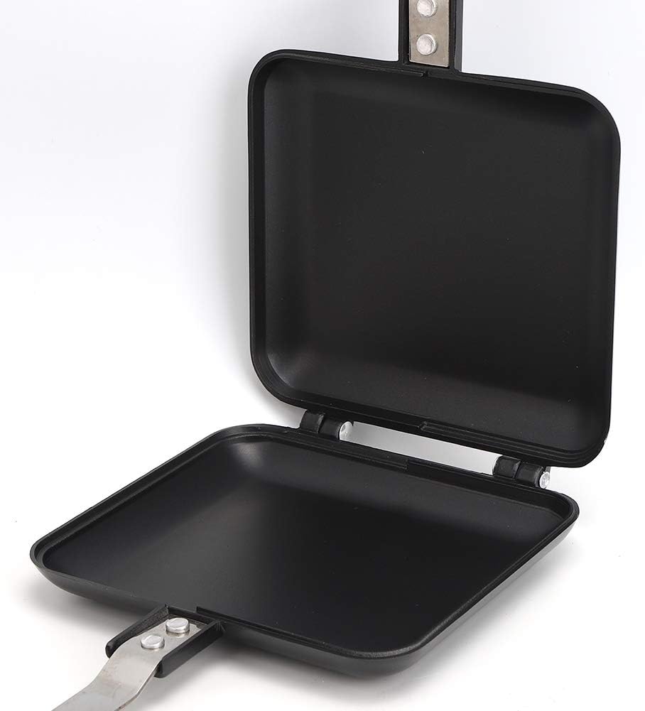 16 x 14 cm quadratische Bratpfanne Doppelseitiger Sandwichmaker Antihaft Kochpfanne Pfannkuchenpfann