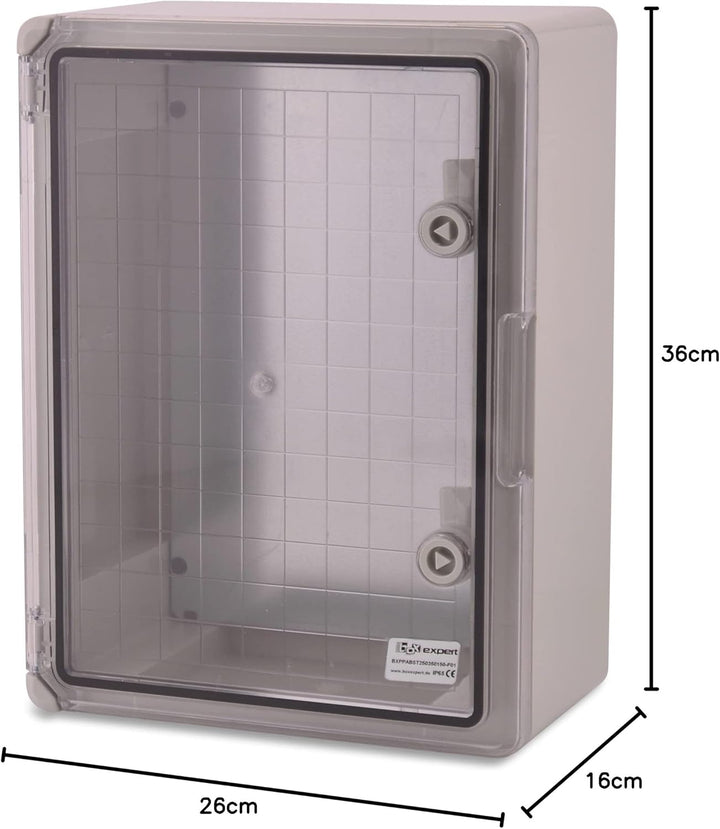BOXEXPERT® Verteilerkasten aussen wasserdicht [ABS Kunststoff IP65 Gehäuse inkl. Sichttür] grau (Ser