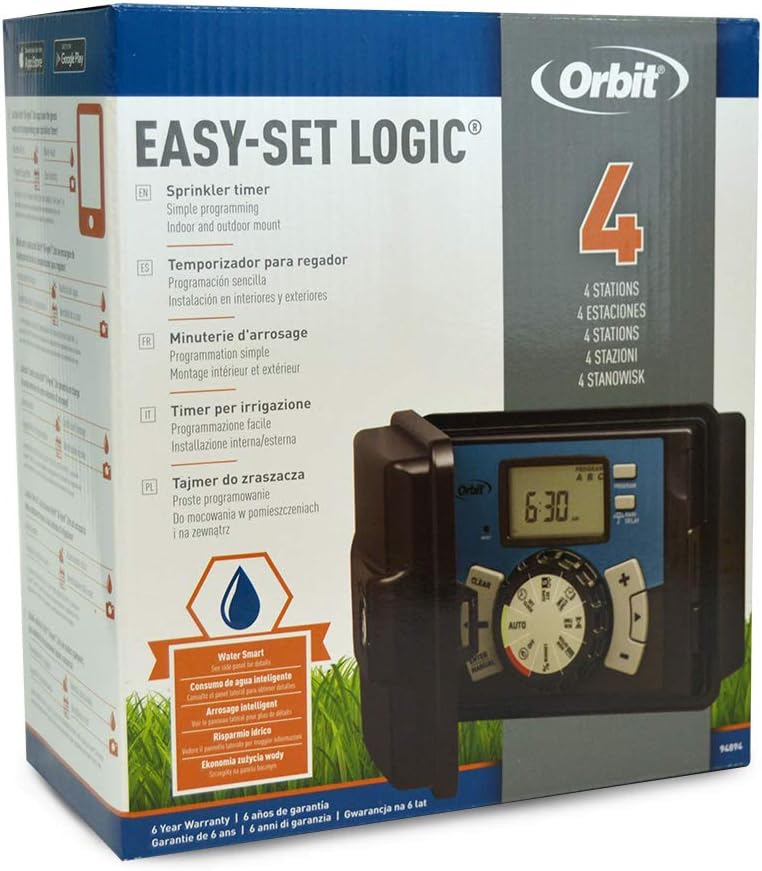 Orbit 94894 – 4 'ESTACION Schreibgeräteset Easy Logic' automatischer Programmierer für Bewässerungss