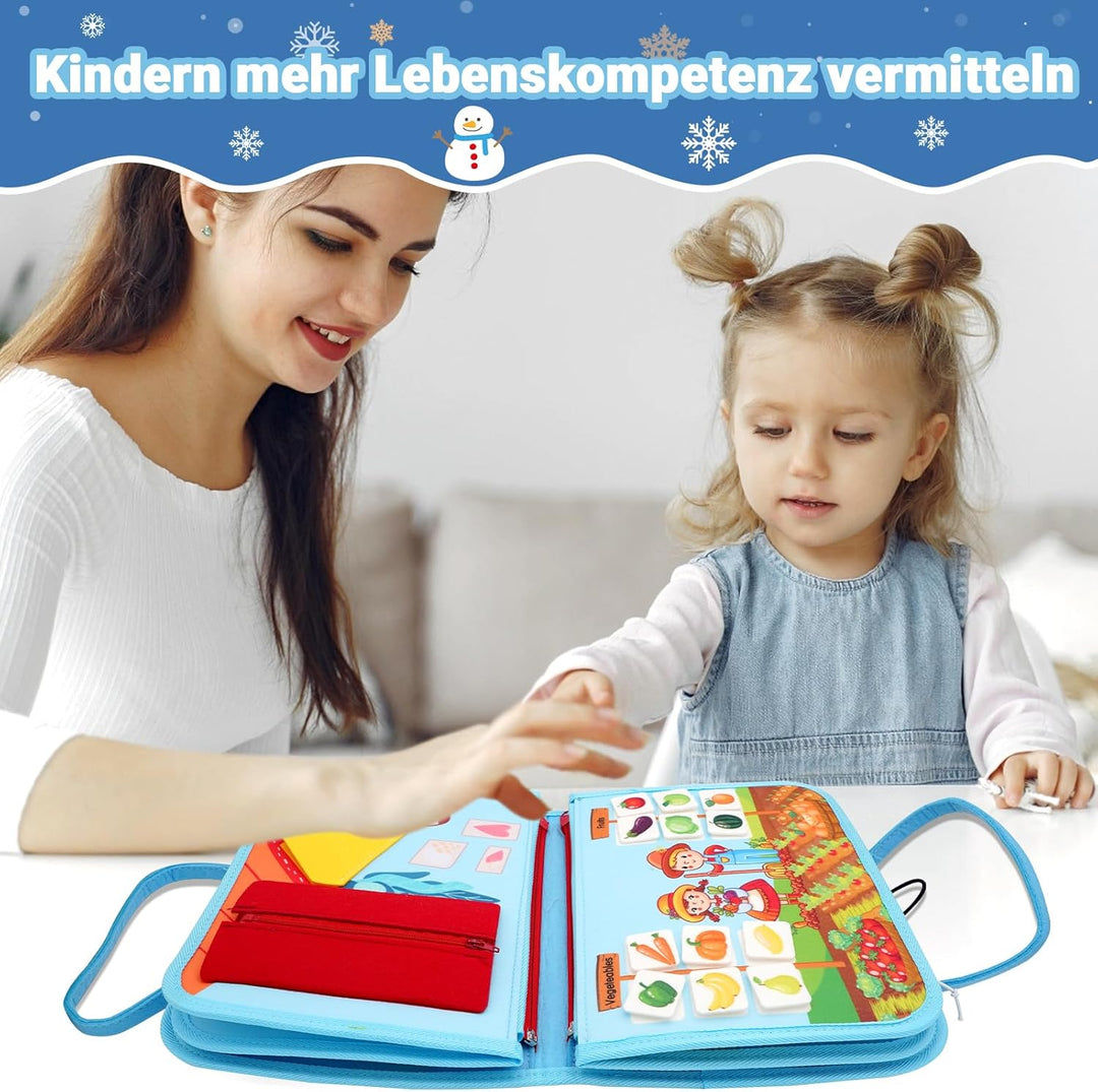 RunHero Busy Board Montessori Spielzeug Baby ab 1 Jahr Quiet Book Activity Board Motorikspielzeug Fi