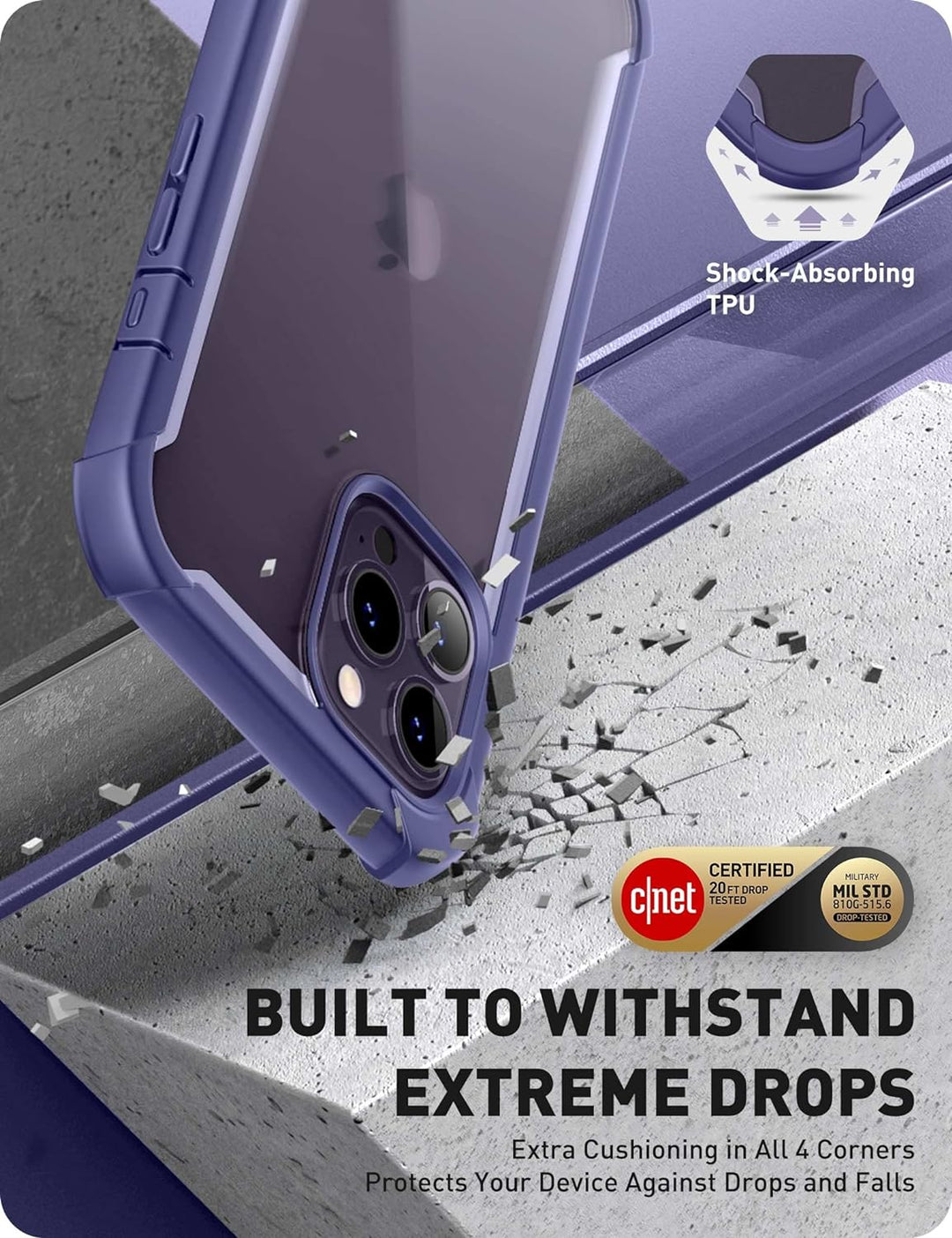 i-Blason Ares Series für iPhone 14 Pro 6,1 Zoll (2022 Release), zweilagige, robuste, transparente Bu