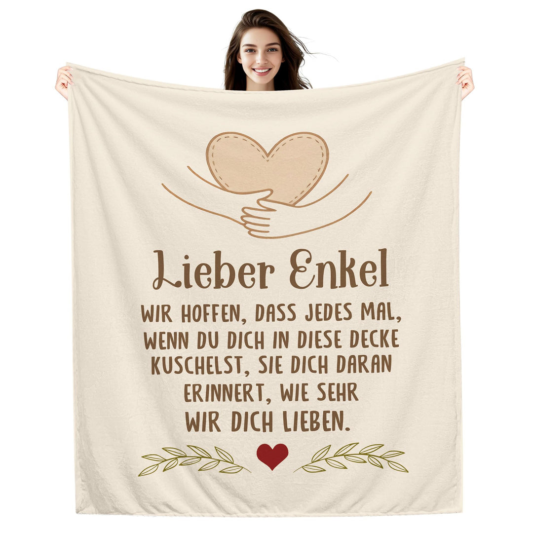 Lieber Enkel Wir hoffen dass jedes Mal wenn du dich in diese Decke kuschelst sie dich daran erinnert