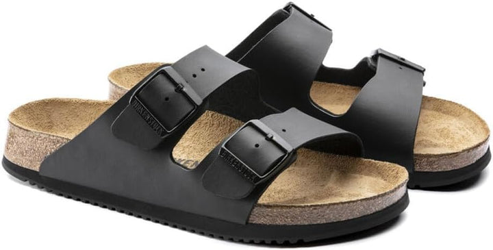 BIRKENSTOCK Arizona Birko-Flor, Unisex-Erwachsene Pantoletten 35 EU Schwarz, 35 EU Schwarz