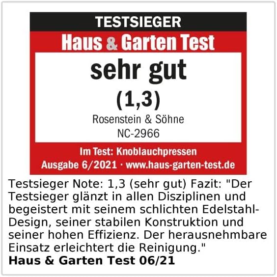 Rosenstein & Söhne Knoblauch-Siebpressen: 2er-Set Knoblauchpressen aus Edelstahl (Knoblauch Handhebe