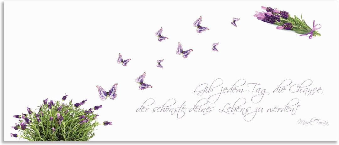 ARTland Spritzschutz Küche aus Alu für Herd Spüle 120x50 cm (BxH) Küchenrückwand mit Motiv Spruch Sc