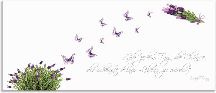 ARTland Spritzschutz Küche aus Alu für Herd Spüle 120x50 cm (BxH) Küchenrückwand mit Motiv Spruch Sc