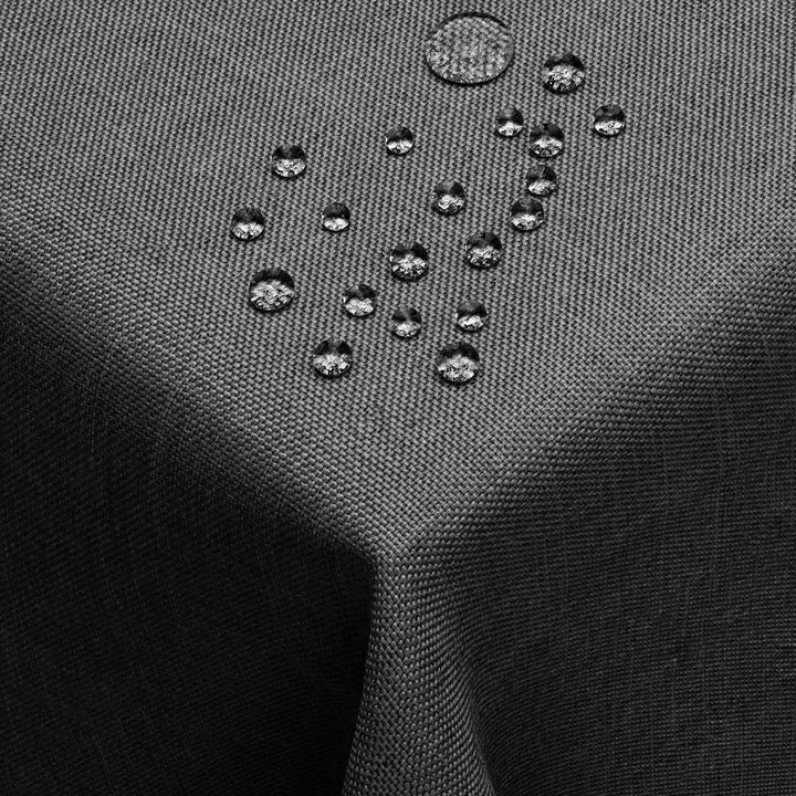 DecoHomeTextil Leinen Optik Tischdecke, Rechteckig 110 x 160 cm Grau Anthrazit, wasserabweisend, fle