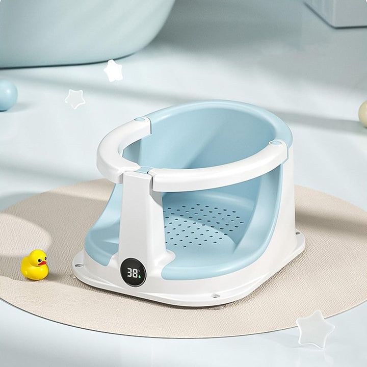 Badewannensitz Baby Ab 6 Monate | Rutschfester Badesitz Baby mit Temperatursensor | Faltbare Sichere