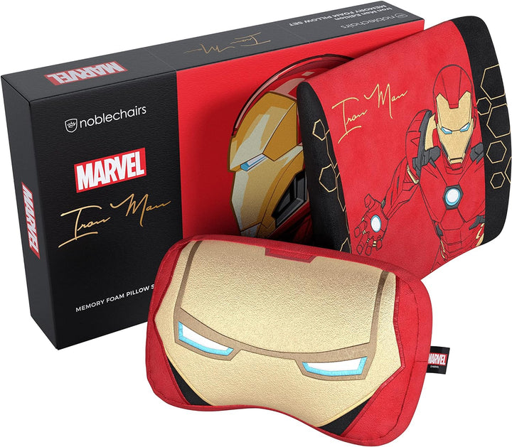 noblechairs Memory Foam Kissen-Set Iron Man Edition, Kissen für Gaming Stühle, Ergonomische Stuhlkis