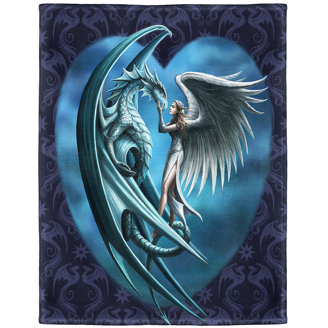 YISUMEI Decke 150x200 cm Kuscheldecken Sanft Flanell Weich Fleecedecke Bettüberwurf Drachen Engel 15