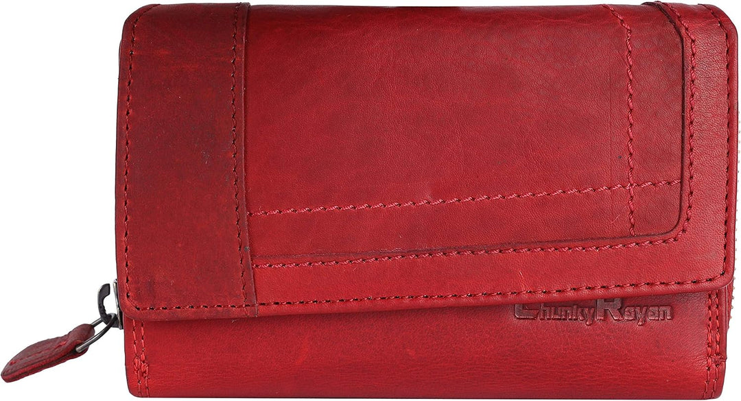 Chunkyrayan Echtleder Damen Geldbörse Hochwertig Vintage RFID Schutz inklusive Leder Schlüsselanhäng