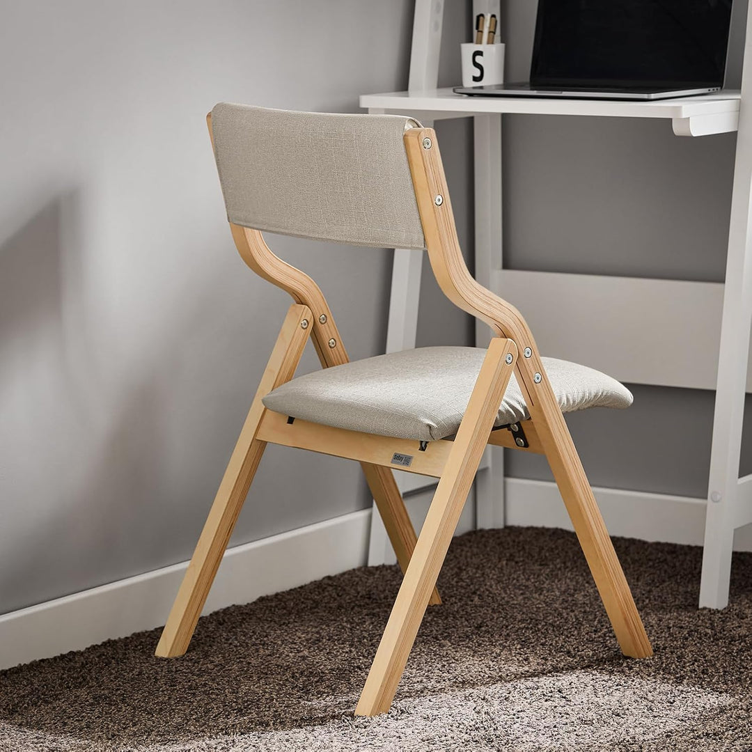 SoBuy FST40-HG Klappstuhl Küchenstuhl mit gepolsterter Sitzfläche und Lehne grau, Grau