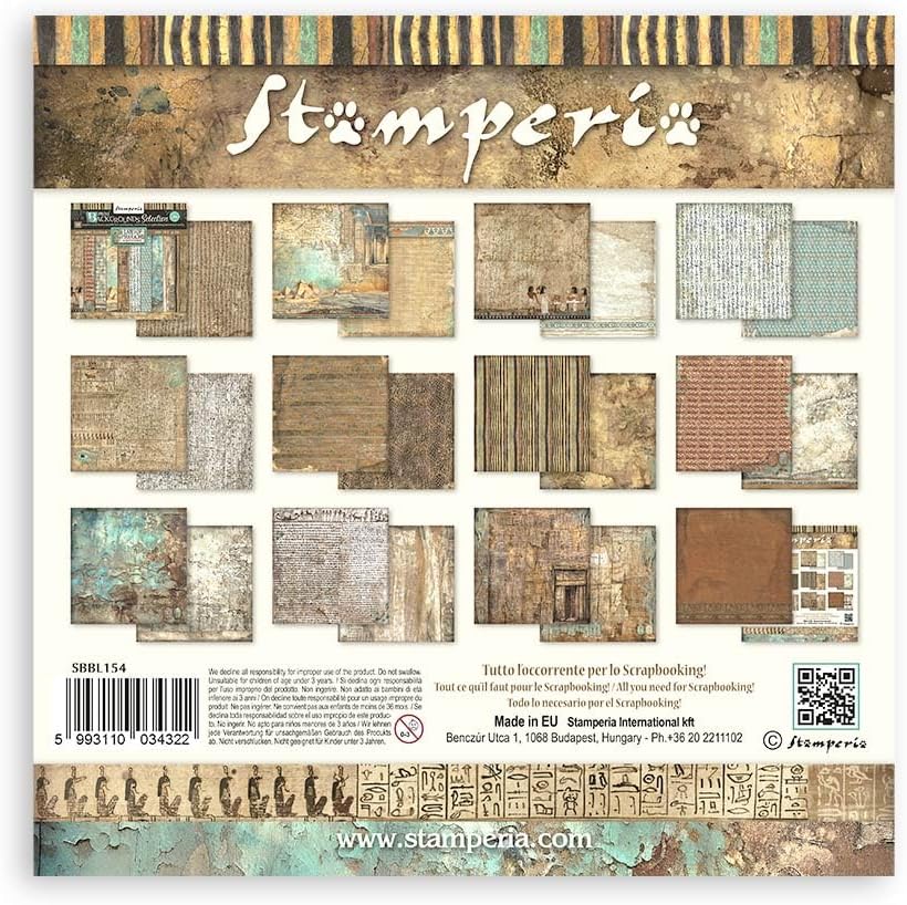Stamperia - Scrapbook Paper Pad for Scrapbooking, Albums, Cards, Bullet Journals, and More, Acid Fre