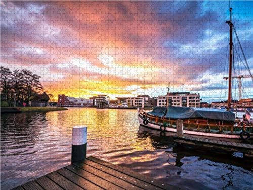 CALVENDO Puzzle Alter Binnenhafen in Emden 1000 Teile Lege-Grösse 64 x 48 cm Foto-Puzzle Bild von A.