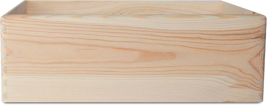 Creative Deco XL Grosse Holzkiste Obstkiste Korb | 40x30x13cm (+/-1cm) | mit Griffen | ohne Deckel |
