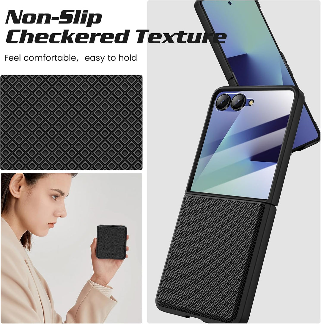 Doeshine für Samsung Galaxy Z Flip 7 Hülle [Not für Flip 7FE] mit Scharnierschutz & Displayschutzfol