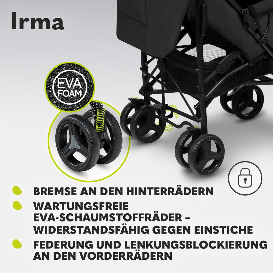 LIONELO Irma Kinderwagen bis 15 kg, Kinderwagen, leichter moderner Kinderwagen mit Liegefunktion, fa