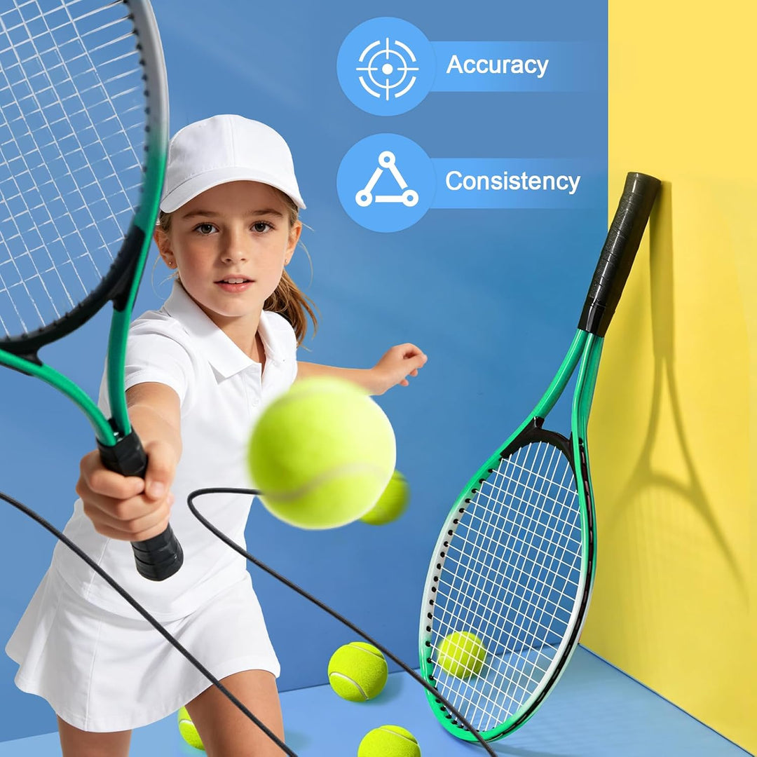 Kinder Tennisschläger, Langlebige Tennisschläger aus Eisenlegierung, Anfänger Übungsschläger mit Bal