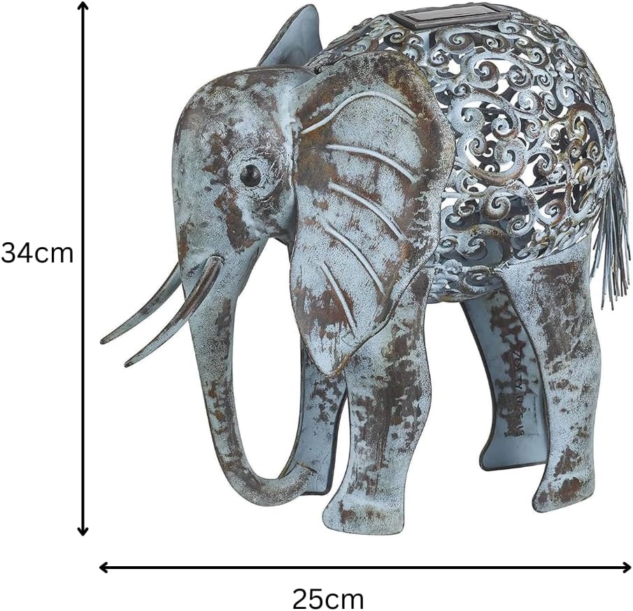 Smart Solar Solarleuchte Elefant aus Metall