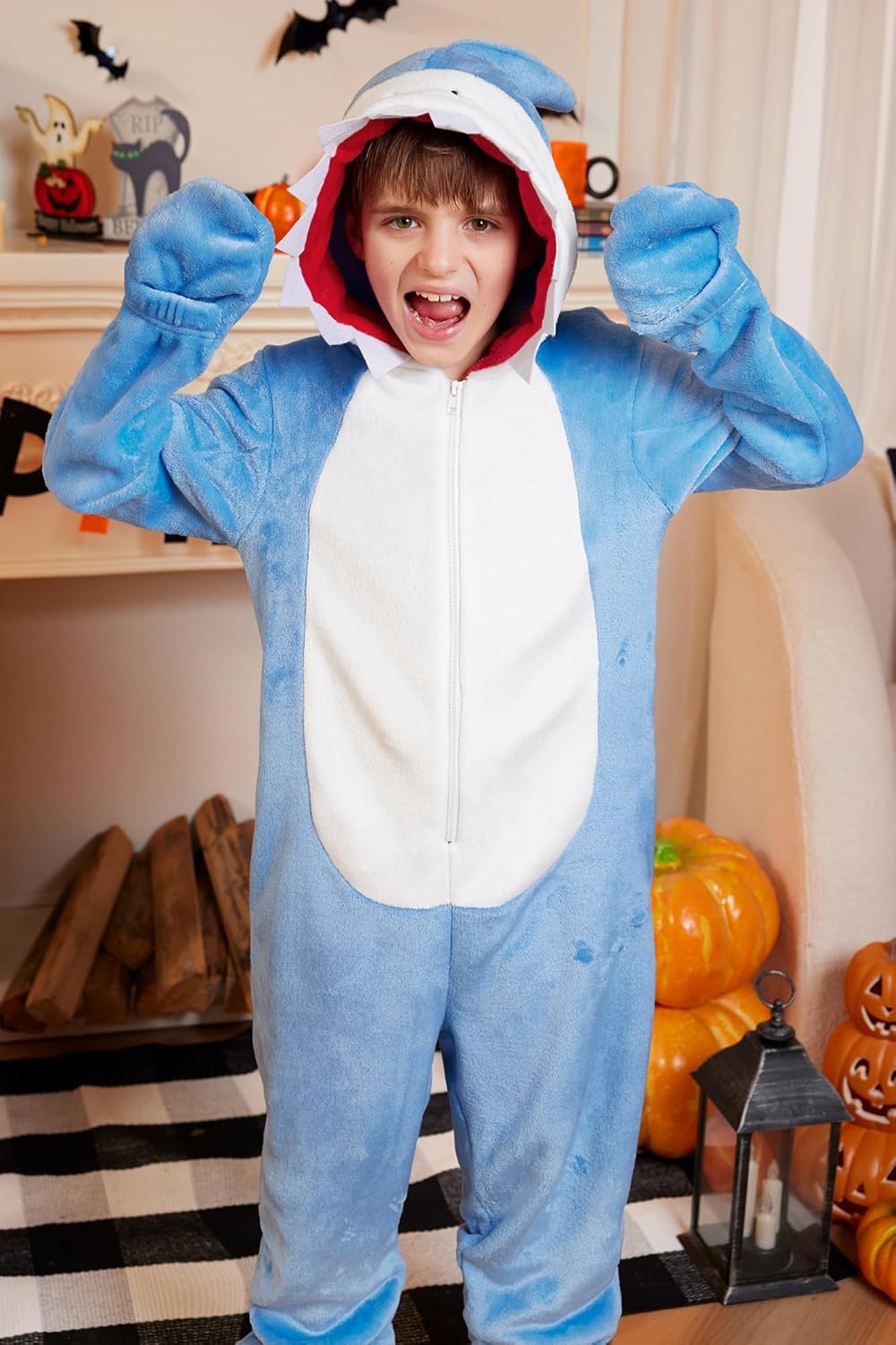 BesserBay Kinder Fleece Onesie mit Kapuze Warm Jumpsuit Jungen Mädchen Unisex Tiere Overall 1-12 Jah