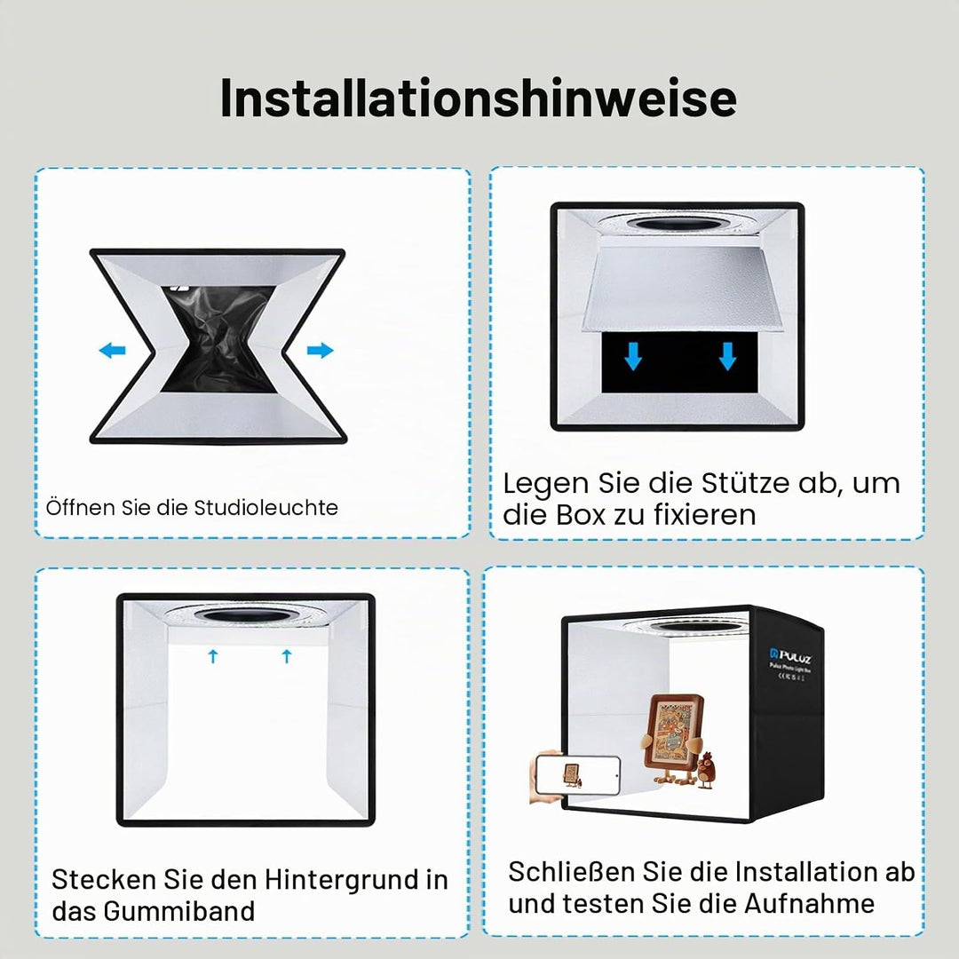 PULUZ 30cm Fotostudio lichtzelt Fotobox Photo Studio Box Fotozelt fotografiere Light Box mit 112 LED