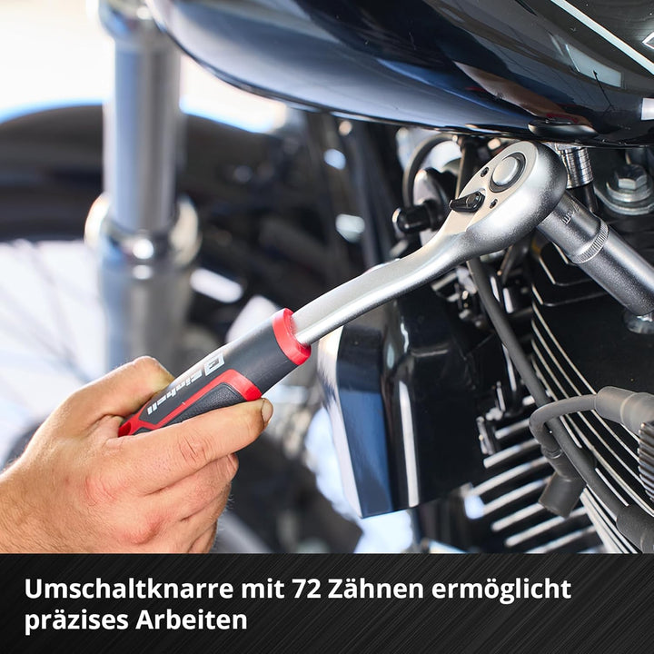 Original Einhell E-Case 92-tlg. Werkzeugkoffer Werkstatt (Werkstattausstattung, KFZ-Stecknüsse, Bit-