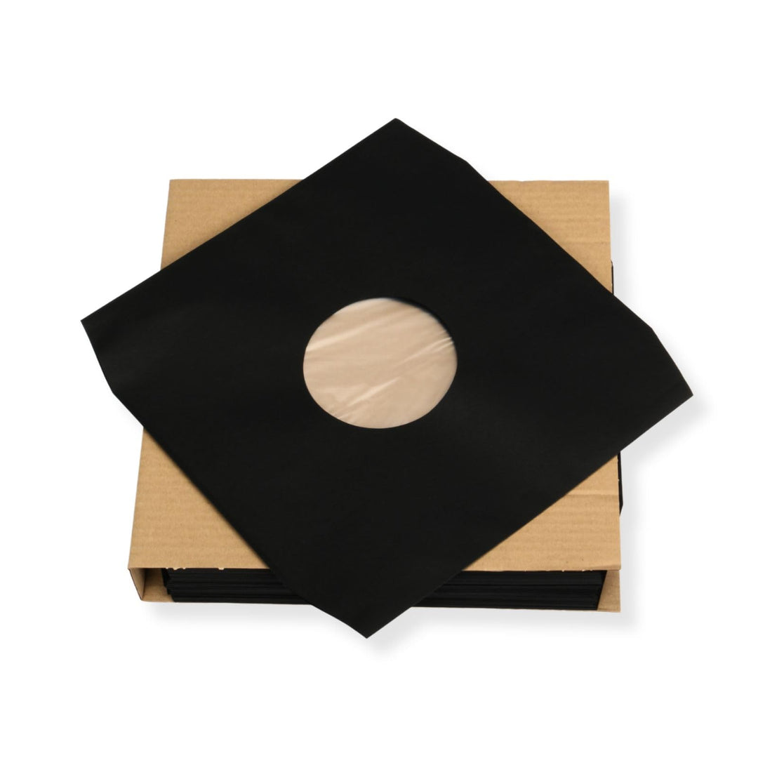 LP Schallplatten Innenhüllen (100 St.) schwarz mit Eckschnitt gefüttert Vinyl LP Maxi Single