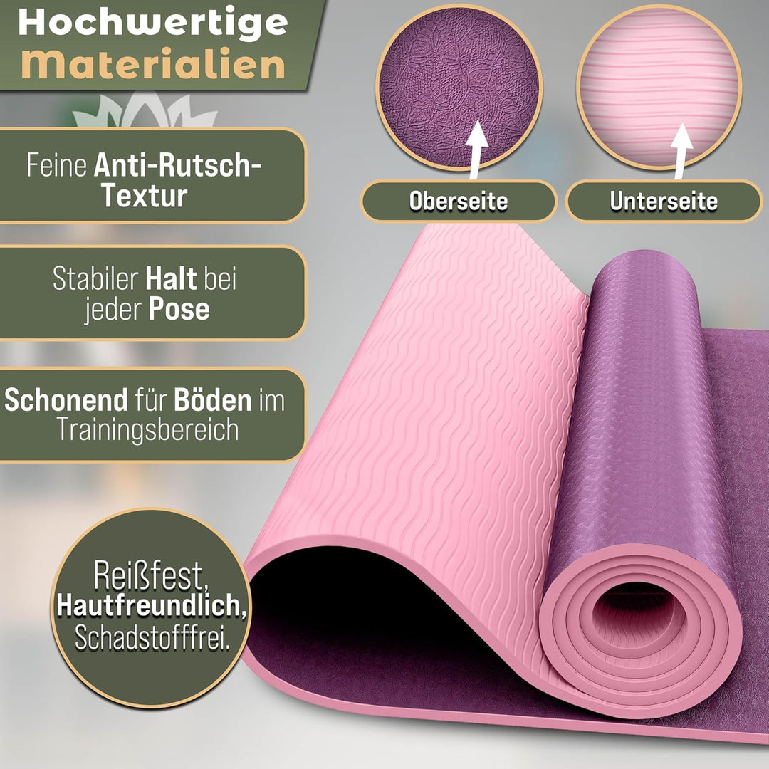 RE:SPORT Yogamatte Phthalatfrei | Gymnastikmatte rutschfest | Fitnessmatte schadstofffrei | Training