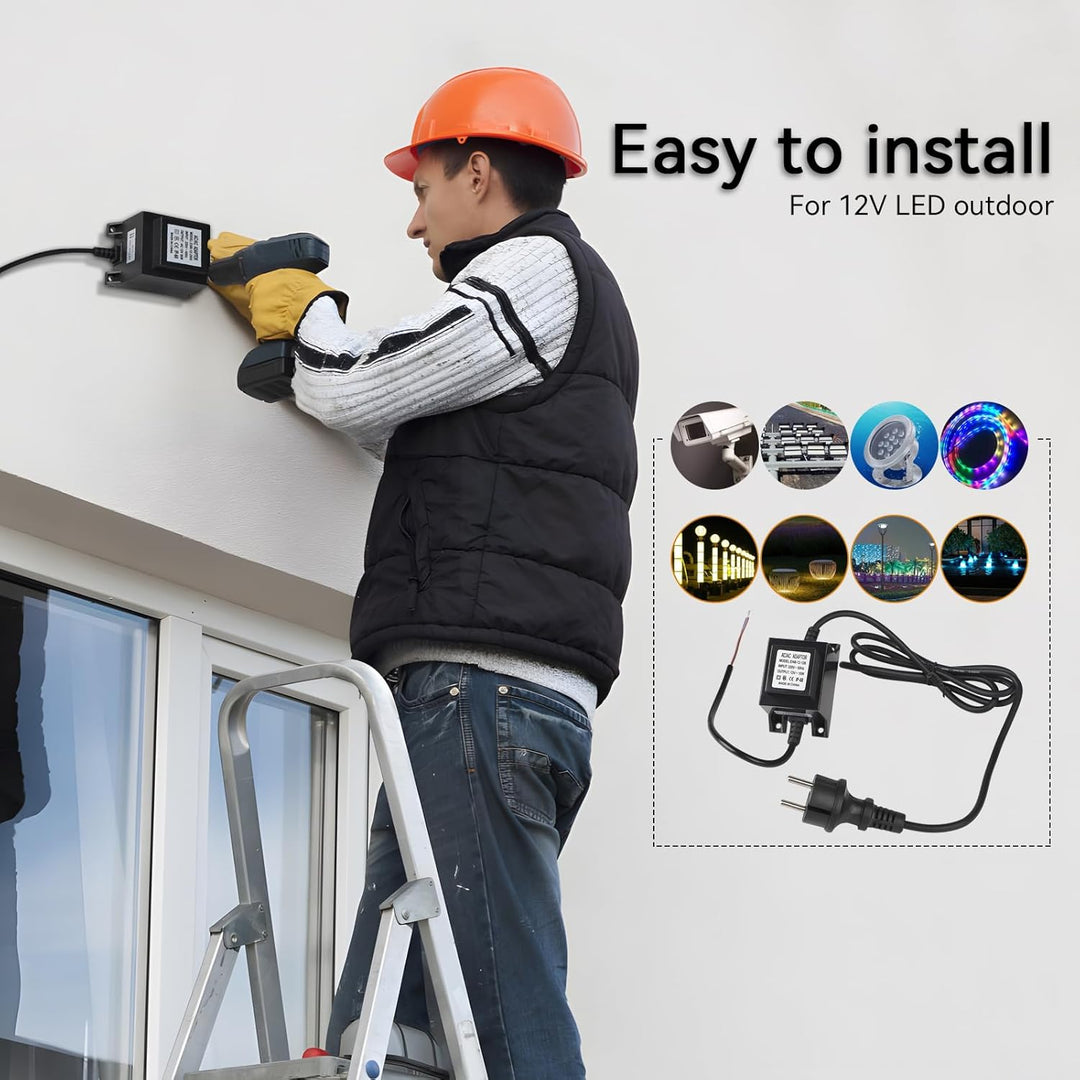 CPROSP LED Transformator 12v 15W ip68, LED Driver Aussen Wasserdicht, Pool Trafo 12v, Transformator