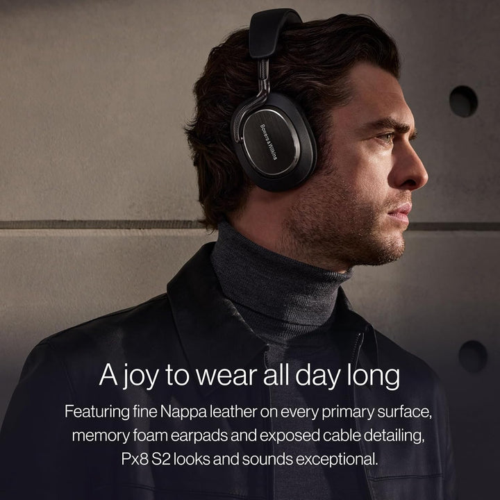 Bowers & Wilkins Px8 S2 Kabellose Noise-Cancelling Kopfhörer mit Bluetooth, Schnellladefunktion, 30