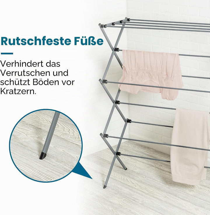 Honey Can Do Trockengestell für Kleidung, faltbar, Oversize, DRY-09066, Silber, 22,7 kg, Silber
