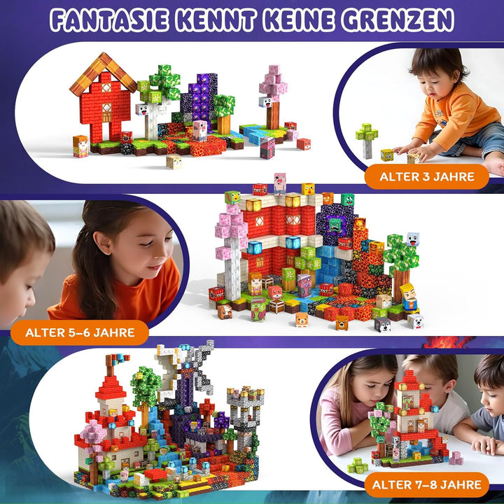 Magnetische Bausteine 330PCS 2CM Magnetbausteine für Kinder ab 3 Jahre Blocks, Montessori Spielzeug