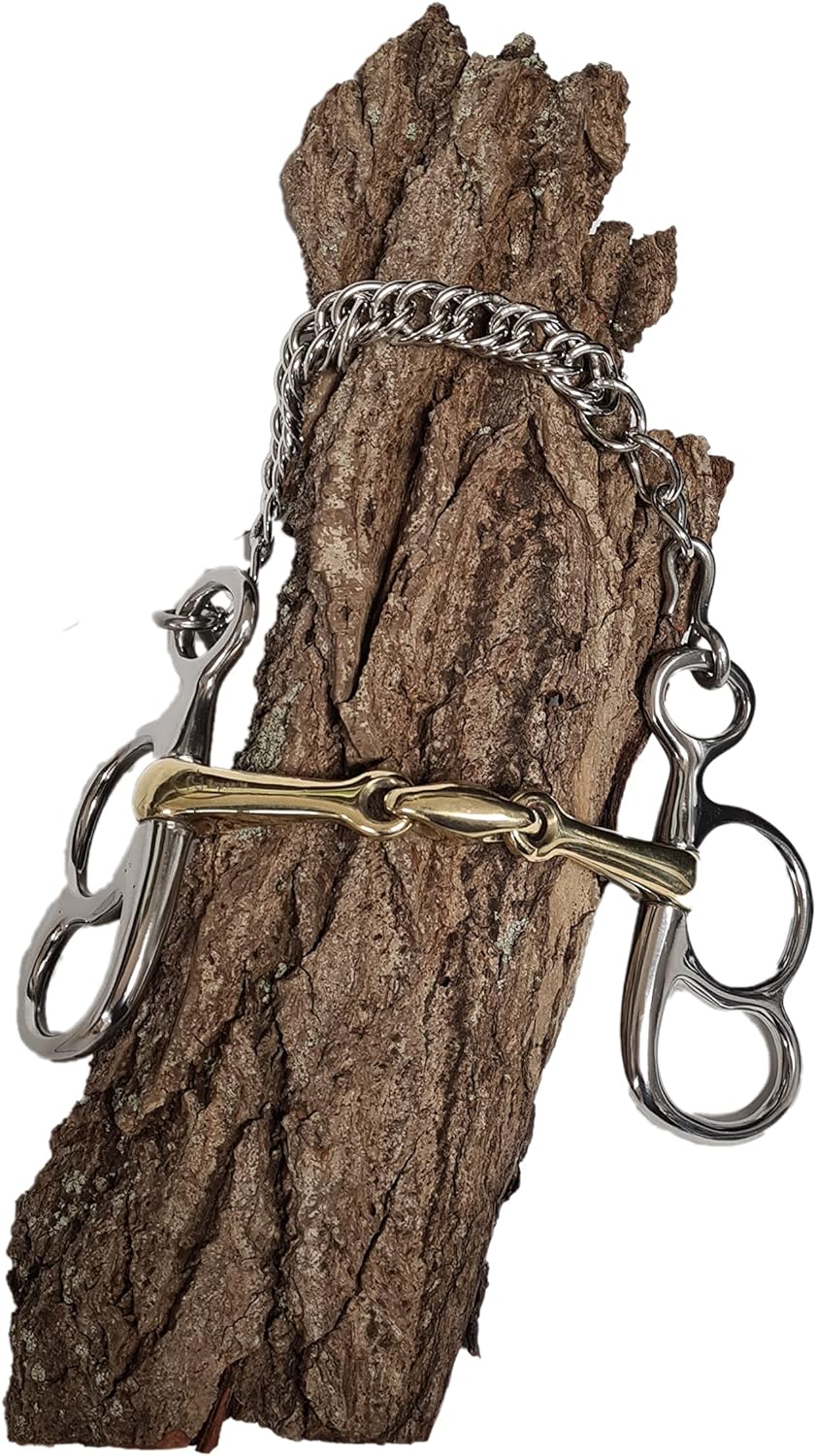 Esposita Postkandare mit 2 Ringen - doppelt gebrochen - Mundstück aus Messing Ringe aus Edelstahl (8