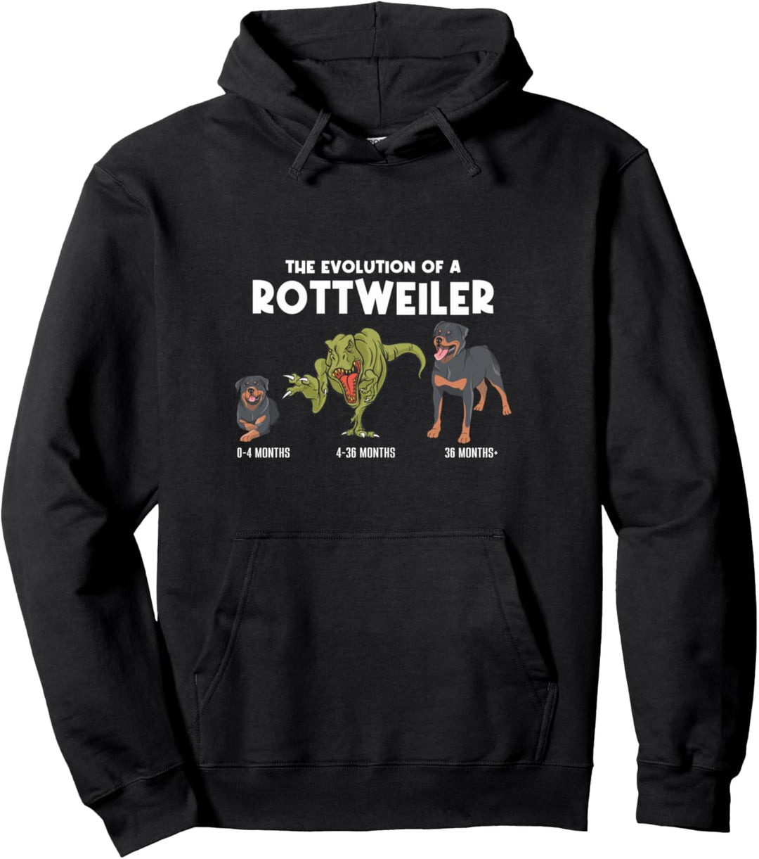 Entwicklung Rottweiler | Evolution Rottweiler Welpen Pullover Hoodie