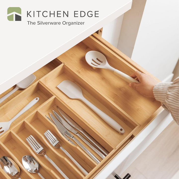 KitchenEdge Besteckkasten und Utensilien-Organizer für Küchenschublade, erweiterbar auf 71 cm Breite