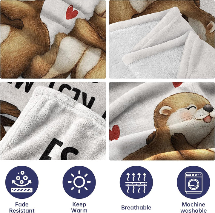 Jahrestag Geschenk für Ihn Sie, Ich Liebe Dich Geschenke für Frauen Männer, Süsse Otter Kuscheldecke