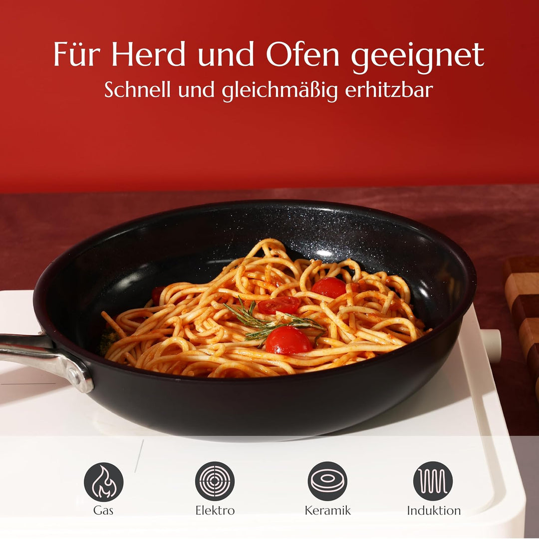 UUKRAVE Keramik Bratpfannen ohne Teflon, Pfannenset Induktion, Keramikpfanne ohne ptfe und pfoa 20/2