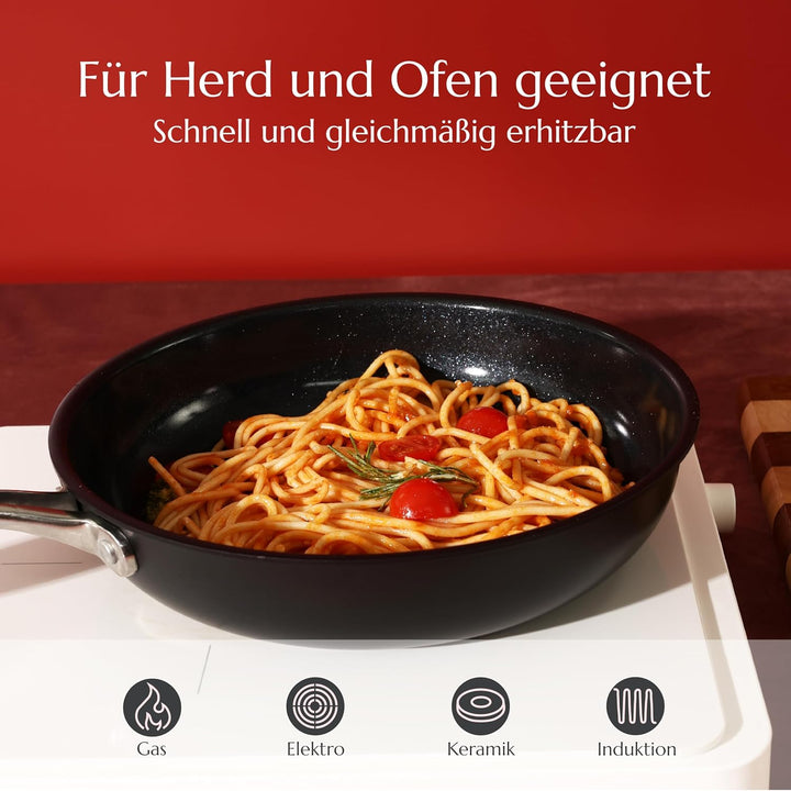 UUKRAVE Keramik Bratpfannen ohne Teflon, Pfannenset Induktion, Keramikpfanne ohne ptfe und pfoa 20/2