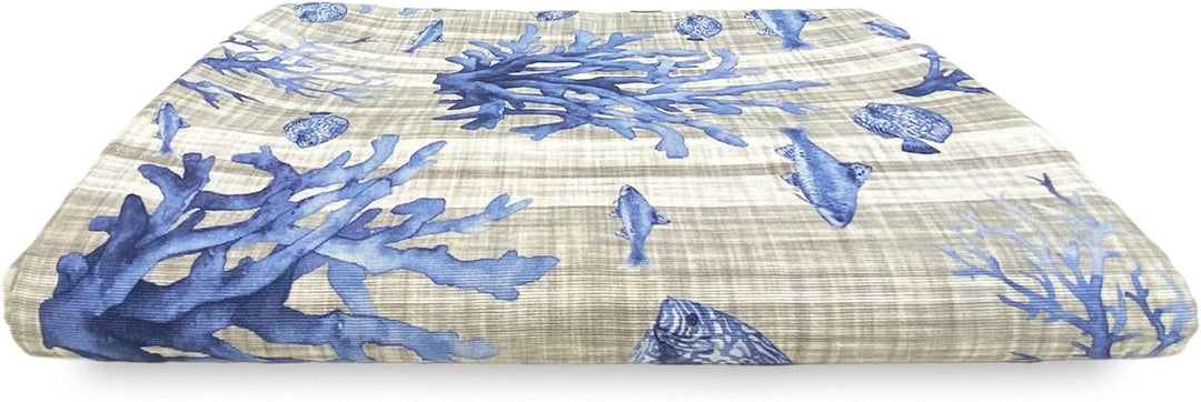 Gran Foulard Überwurf Tagesdecke Sofabezug Loneta Stoff (Fische blau, 1 Einzelbett) Blaue Fische Ein