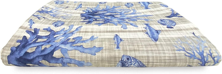 Gran Foulard Überwurf Tagesdecke Sofabezug Loneta Stoff (Fische blau, 1 Einzelbett) Blaue Fische Ein