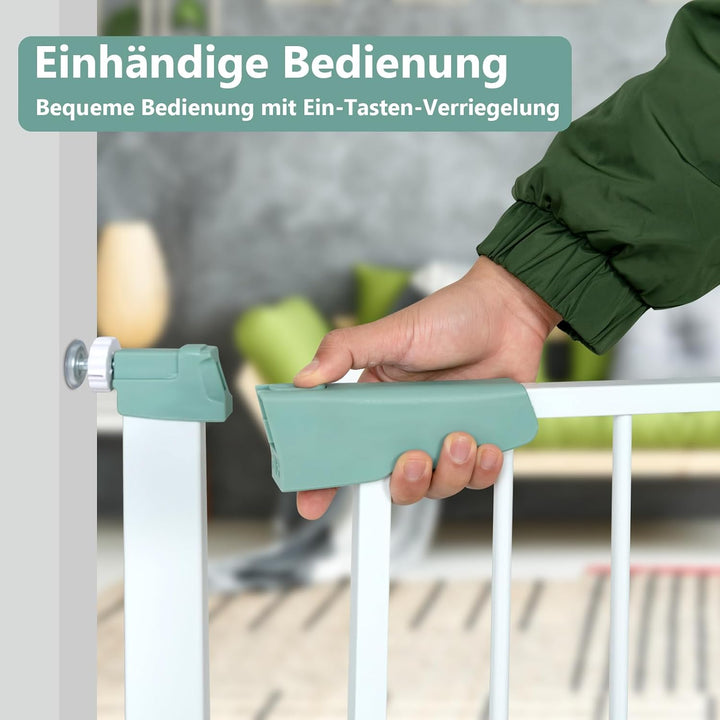 COSTWAY Türschutzgitter Baby 80-132cm, Treppenschutzgitter aus Metall ohne Bohren, Sicherheitsgitter