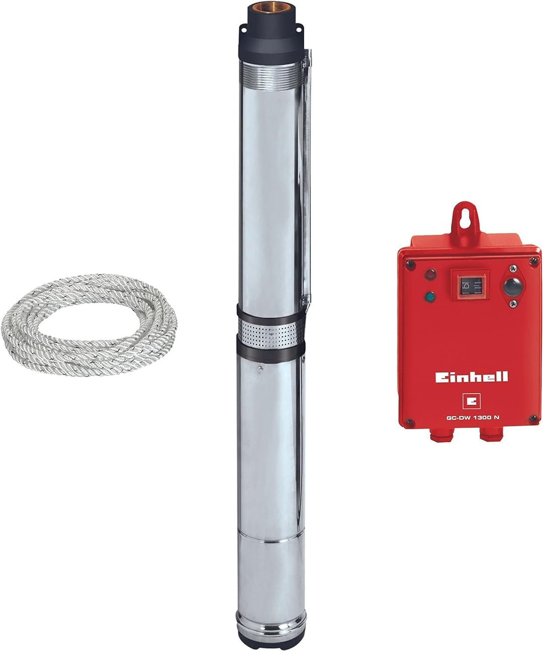 Einhell Tiefbrunnenpumpe GC-DW 1300 N (1300 W, 5.000 l/h max. Fördermenge, 20m max. Eintaucht., Edel